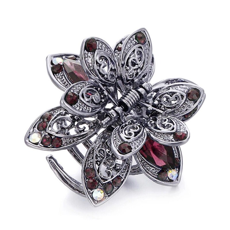 Vintage fleur cristal cheveux griffes pince strass épingle à cheveux cheveux bijoux charme cheveux accessoires pour les femmes