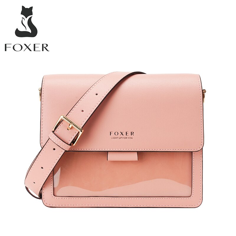 FOXER Women's Crossbody Shoulder Bags Mini Messenger Bag Split Leather Soild Bag Lady Summer Flap Bag Large Capacity Small Purse