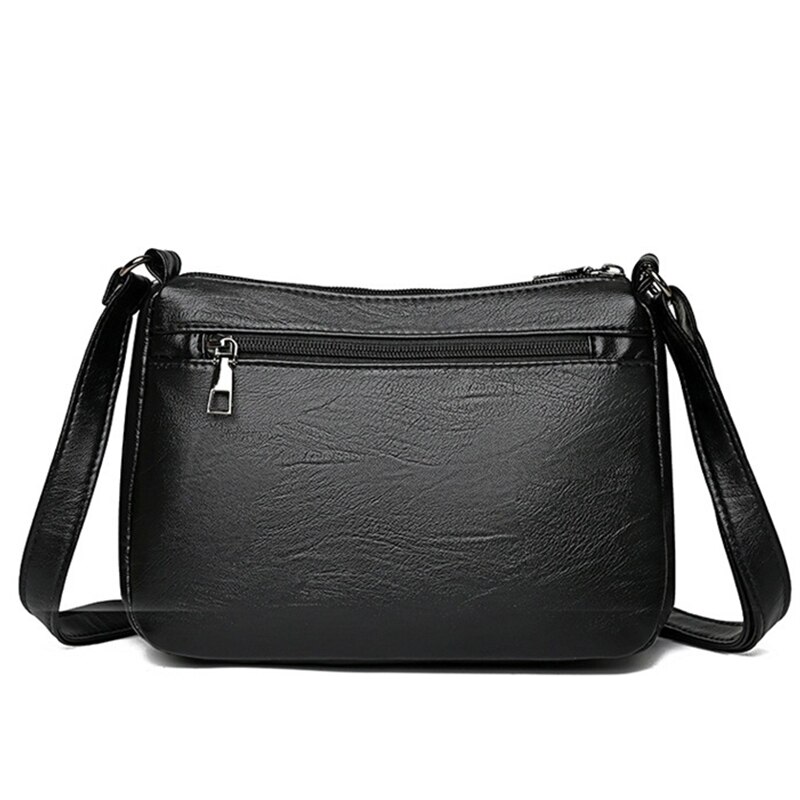 Women Messenger Bag Lady Shoulder Crossbody Bag Small Female pu Leather Handbag Black Flap Purse Bolsa