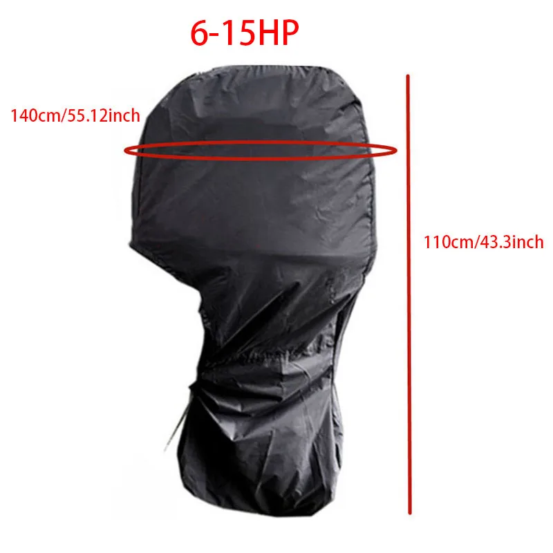 1pc Engine Boat Cover PA Waterproof Rainproof Boat Cover, 420D Boat Cover 6-225HP, Waterproof Rainproof Rowing Boat Cover: black