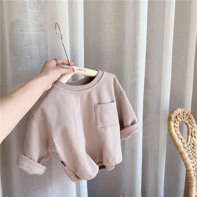 Kinderkleding Herfst/Winter Stijl Meisjes Herfst Stijl Koreaanse Fleece Kinderen Grote Trui: Khaki / 80cm