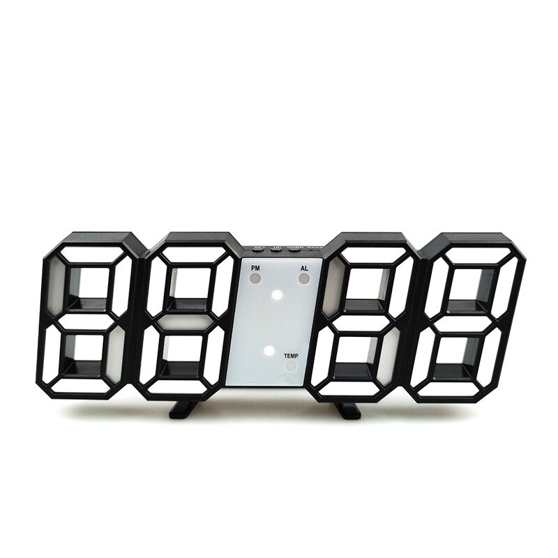8 w kształcie USB tablica cyfrowa zegary zegar ścienny wyświetlacz czasu doprowadziło kreatywne zegarki 24 i 12-godzinny alarm z wyświetlaczem drzemki dekoracji domu: biały B
