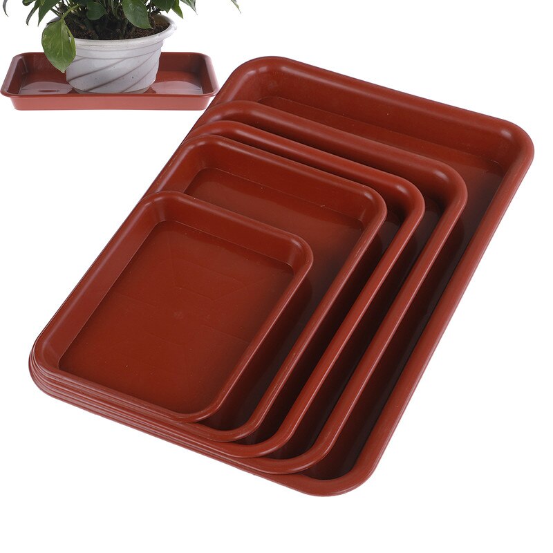 1pc Sand Balcony Flower Pots Tray For Plastic Rectangle Flower Pots Tray Suitable Plant Saucer