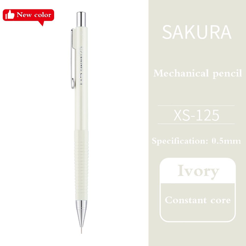 Crayon automatique japonais Sakura XS-123/125, 4 pièces, pour étudiants, , dessin, peinture, noyau Anti-rupture 0.3/0.5/0.7MM: 4Pcs ivory 0.5mm