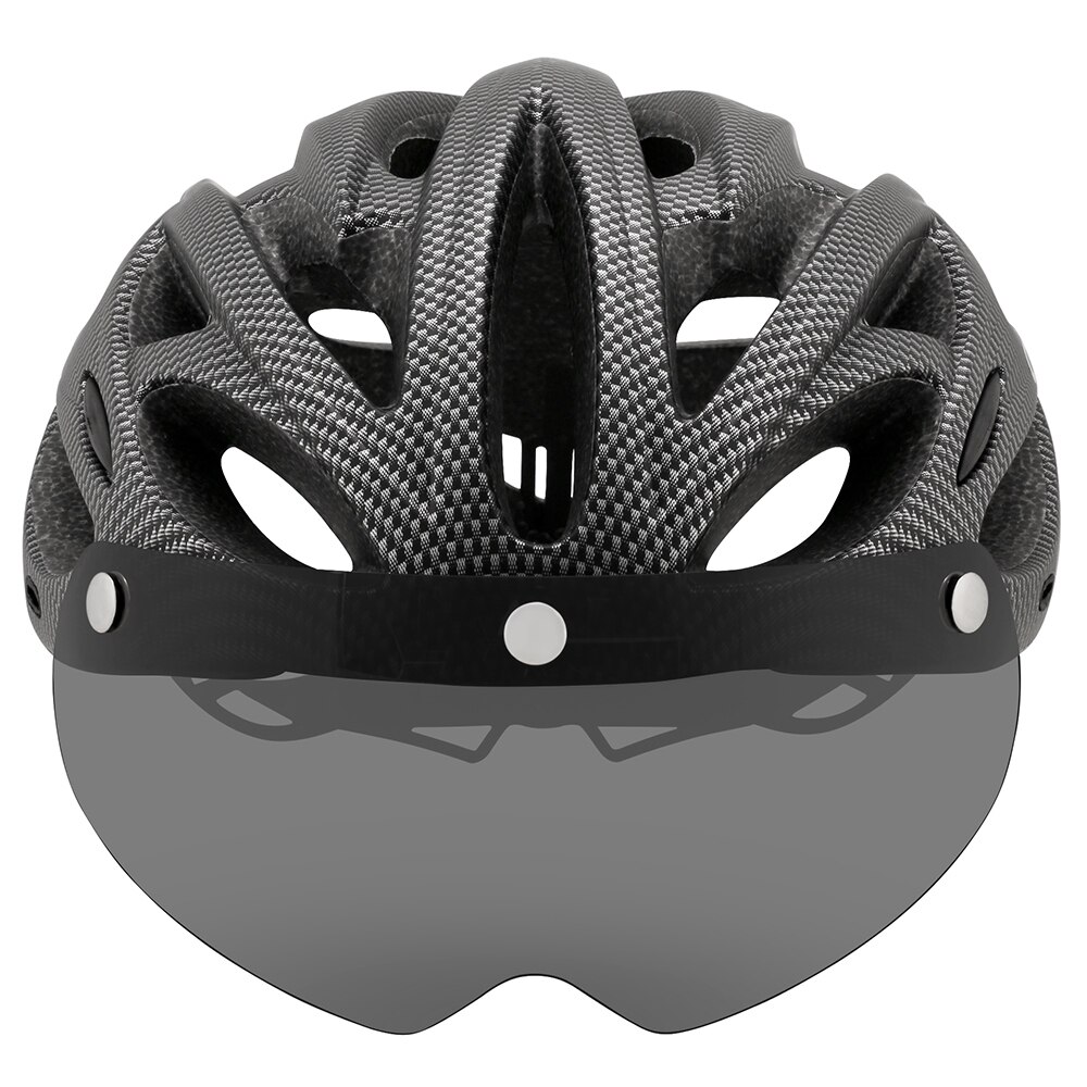 Racefiets mountainbikehelm met tt-lens en vizier heren dames fietshelm met achterlicht sport mtb fietshelm