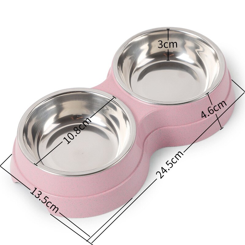 Dubbele voerbakken voor huisdieren, hondenvoer, waterbak van roestvrij staal, drinkbak voor huisdieren, voerbak voor katten en puppy's, accessoires voor kleine honden