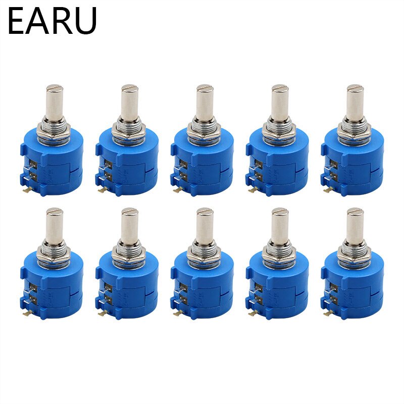 10 pces 3590s-2-103l 10k precisão multi-turn potenciômetro (10 voltas) resistência ajustável