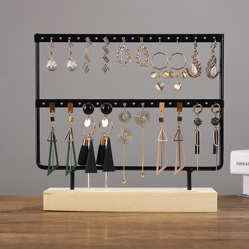 Øredobbholder, øredobborganisator smykkeholder display tre stativ, smykkeorganisatorholder for øredobber halskjeder armbånd: Hvit