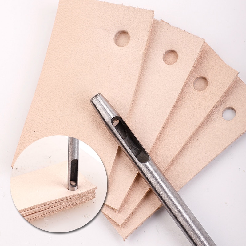 Lmdz 1 set läder hålskärare 0.5mm-4mm läder arbetsverktyg för läder klockarmband bälten canvas papper runt ihåligt hål