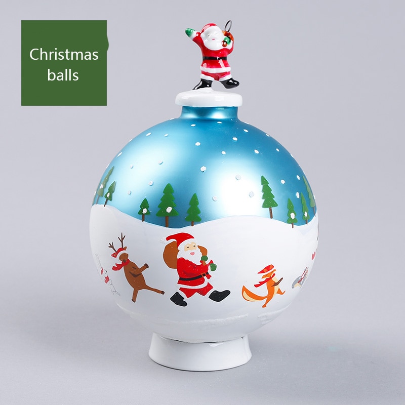 Glas julkula keramiska fest ornament tecknade brev mönster samling hantverk hemdekorationer