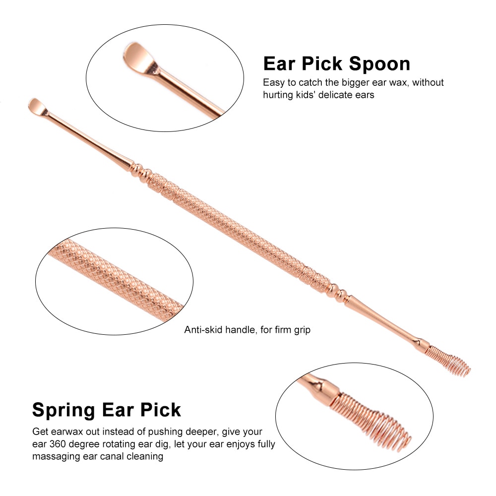 3 stks/set Oor Wax Verwijderen LED Zaklamp Rvs Earpick Ear Wax Cleaner Pincet Oor Schoonmaken Tool Set Voor Baby &amp; volwassenen