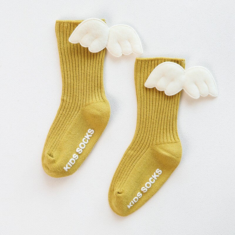 Kleinkind Baby Mädchen Socken Casual Baumwolle Lange Socken Knie Hohe Flügel für 0-5 Jahre: A / 3 to 5 Year