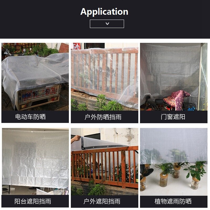 Przezroczyste pogrubienie pcv przeciwdeszczowe plandeki strona główna balkon taras tkanina z siateczki lato ogród kwiaty sukulenty parasol przeciwsłoneczny pułapka