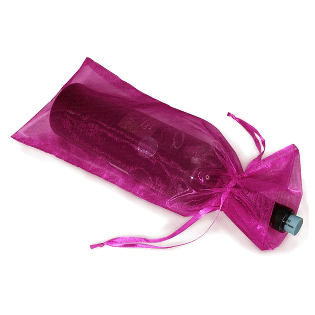 20 piezas de Organza pura para botellas de vino, bolsas de , decoraciones para de Navidad, bolsa organizadora, cubierta para botellas de vino: Rosy