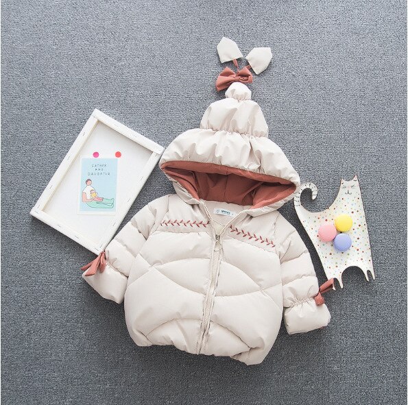 Fleece Winter Parka Kids Jassen Voor Meisjes Warme Dikke Katoenen Kinderen Jas Baby Bovenkleding Baby Overjas 0-3Y: WHITE / 1-2Y