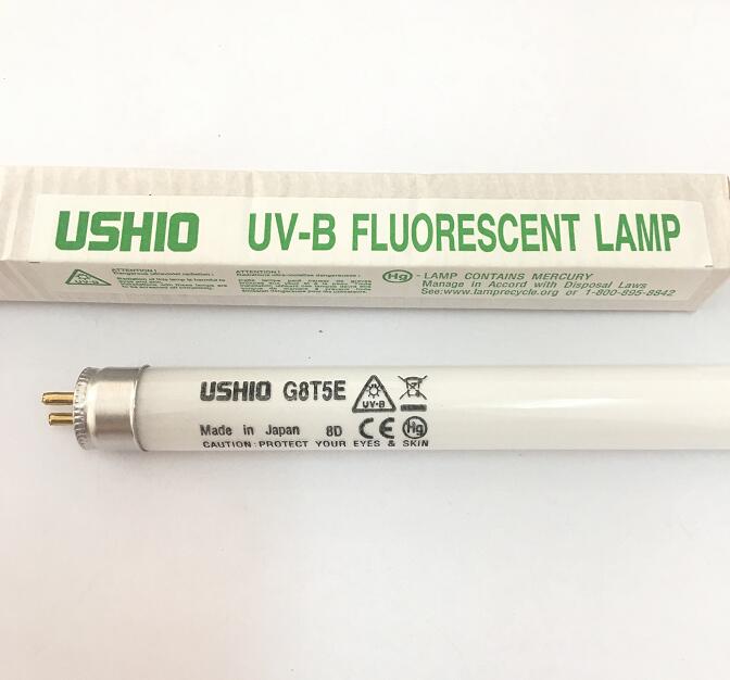 USHIO G8T5E UV-B 8w fluoresent lamp, UVB 306nm T5 ultraviolet linear tube 3000H