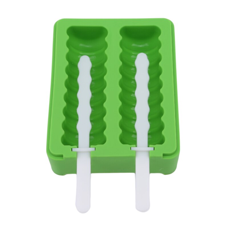 Bølge og firkantet silikone genanvendelig isbakke sommerisværktøj til is: Grøn bølge