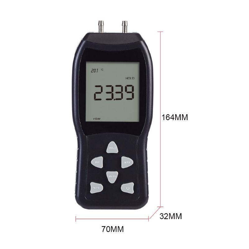 Medidor De Presión Diferencial Digital LYCEBELL ±36,80 KPa - Para HVAC, Con Alarma Y Memoria