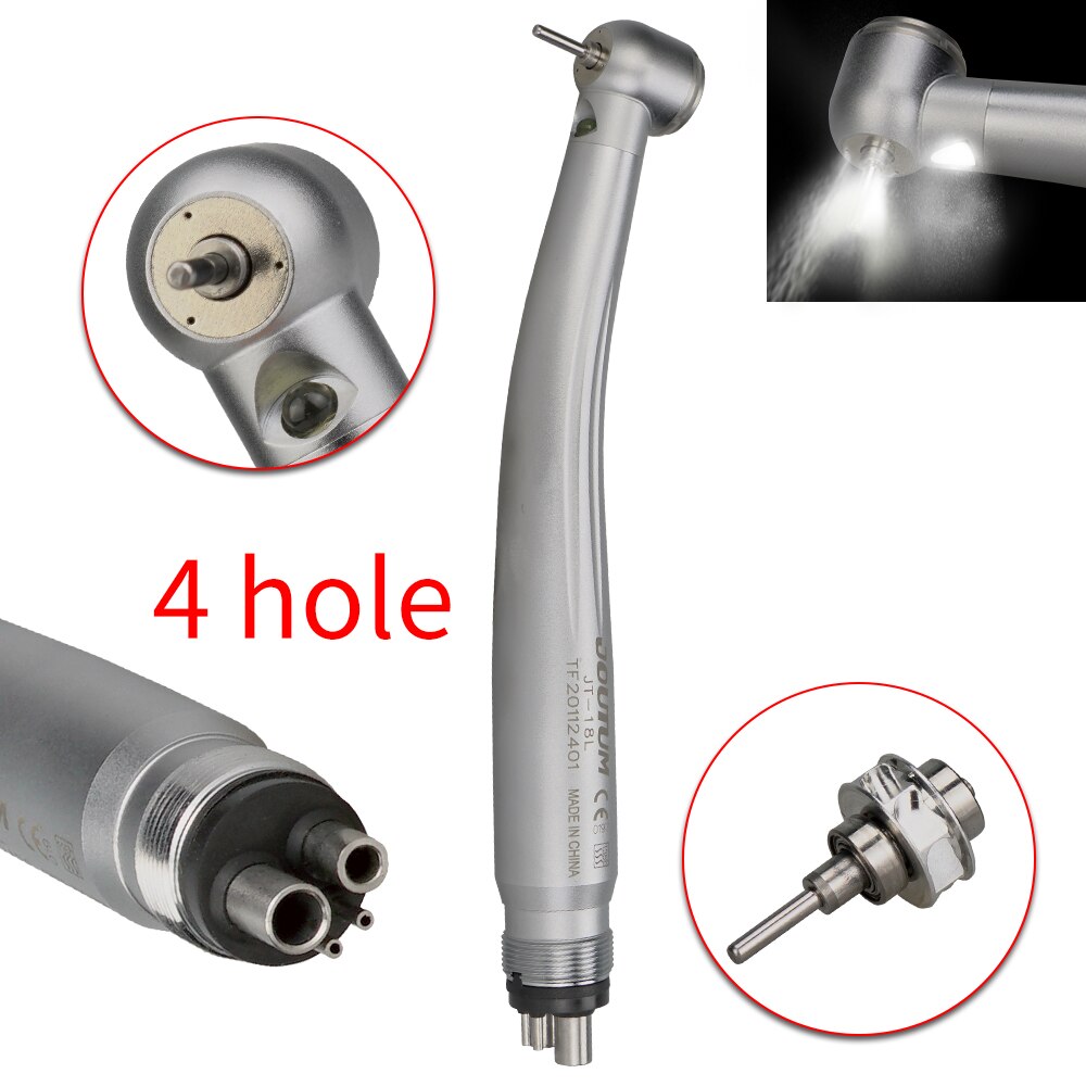 Dental High Speed Handpiece LED Self-Power E-generator Fiber Optic Push Button Air Turbine Cartridge Rotor 2/4holes Fit NSK KAVO