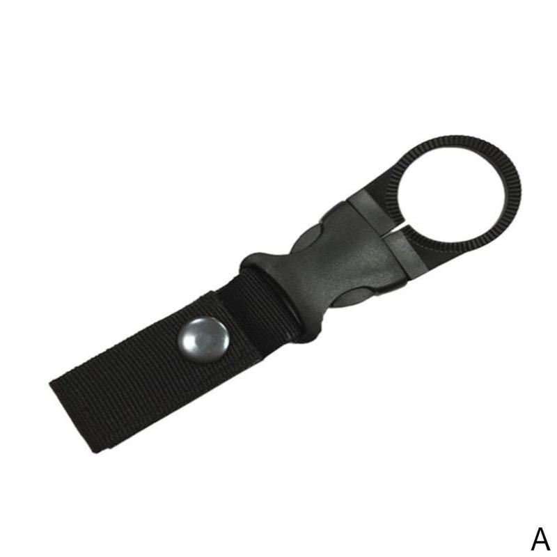 Plastic Hook Nylon Webbing Clip Cycling Water Bottle Chain Hiking Key Convenient Bottle Carabiner Water Hook Camping Holder A6E6: Black