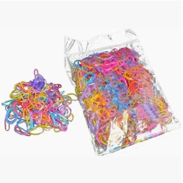 1000 unidades/pacote transparente cabelo elástico corda de borracha banda para as mulheres meninas amarrar rabo de cavalo titular acessórios ferramentas estilo do cabelo: Multicolorido