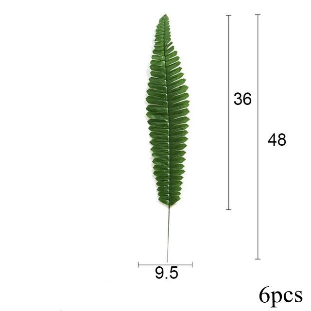 1 pack Artifical Green Palm leaves Hawaii Tropical Turtle Leaf for Kids Birthday Party Jungle Flamingo Summer Party Decoration: 6pcs Fern leaf