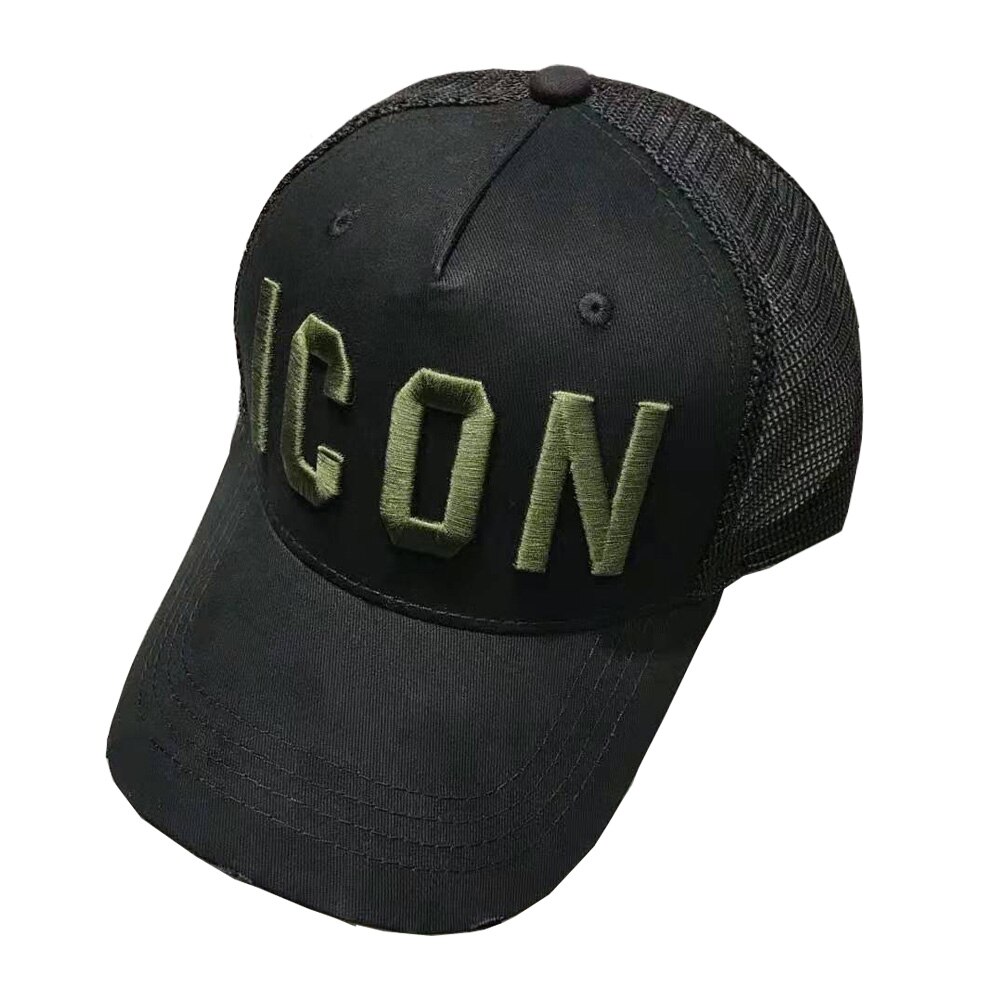 DSQ2-Sombrero de béisbol con letras bordadas para Hombre y mujer, gorra de béisbol con letras bordadas en color rosa, Hip Hop, unisex: Black Green