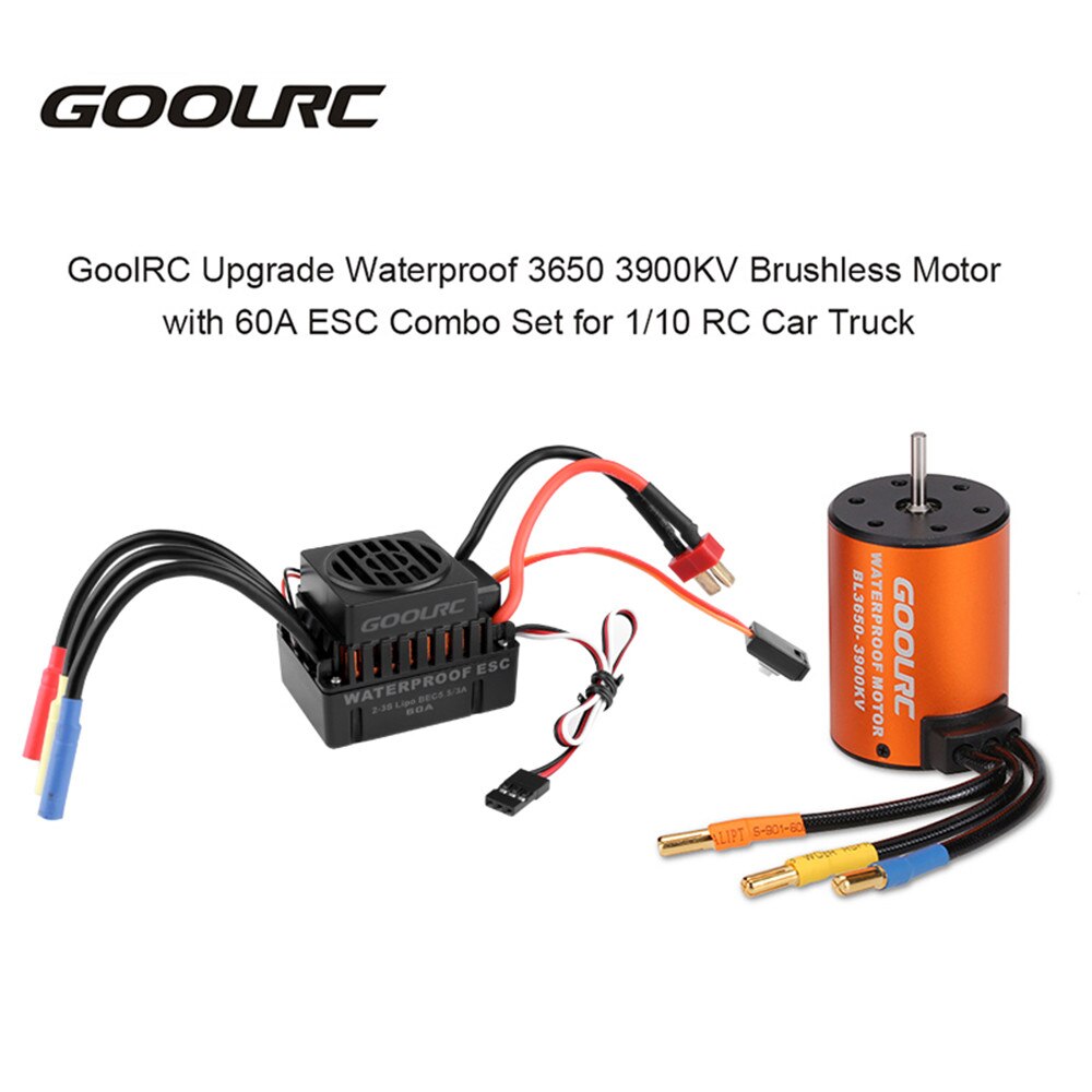 GoolRC Moteur RC Car 1:10 Parts 3650 3660 F540 3500KV 3100KV 3300KV 3800KV 3900KV 4300KV 4370KV Brushless Motor 45A 60A ESC: 3900KV Motor 60A ESC
