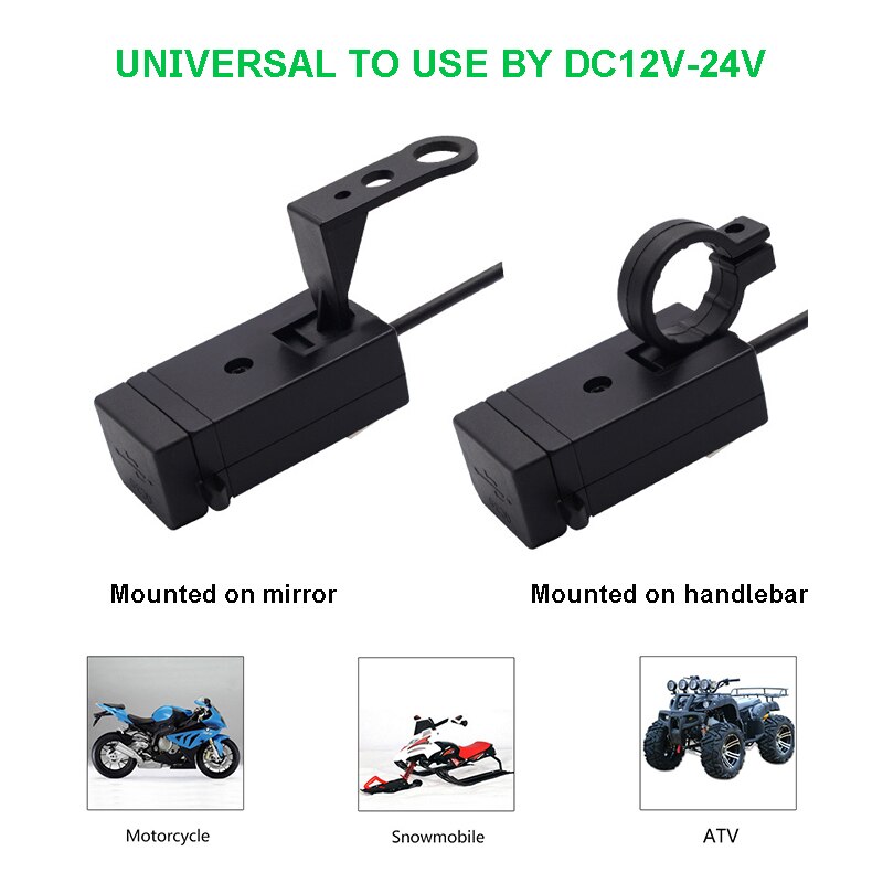 Motorcycle Charger Waterproof Dual USB Port Quick Charger 3.0 12V Power Supply Adapter Universal Charge for Phone