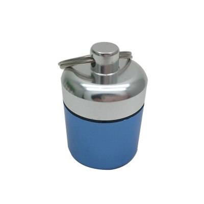 Pocket Pill Box Container Mini Portable Aluminium Pill Case Carry Bottle Case Hearing Protection Earplugs Box Keychain Outdoor: Blue