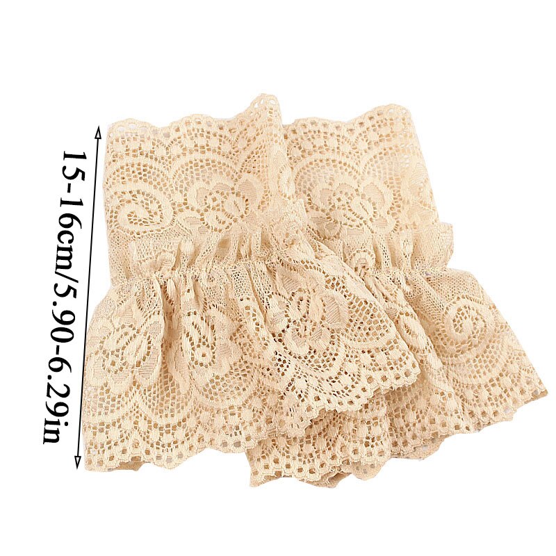 2 unidades/par de manguitos acampanados falsos de encaje floral, puños falsos fruncidos, suéter, blusa, ropa, mangas hasta la muñeca