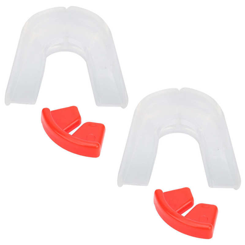 2pcs Adults Mouthguard Two-sided Gum Shield Transparent Silicone Mouthguard Sanda Boxing Fitness Teeth Guard