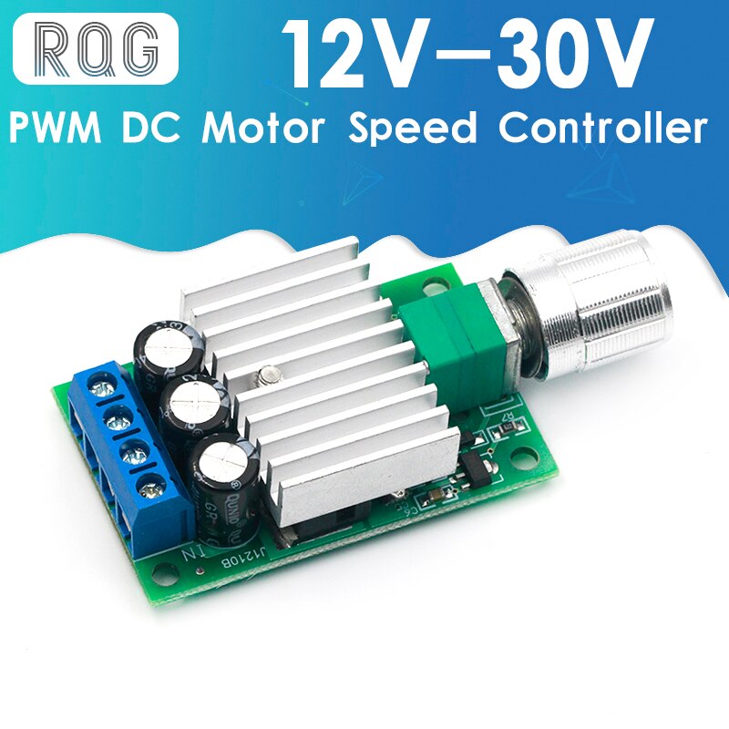 Controlador de velocidad del Motor de CC, regulador de velocidad ajustable, interruptor de Control de atenuación para ventilador, luz LED, 10A, 12V-30V, PWM