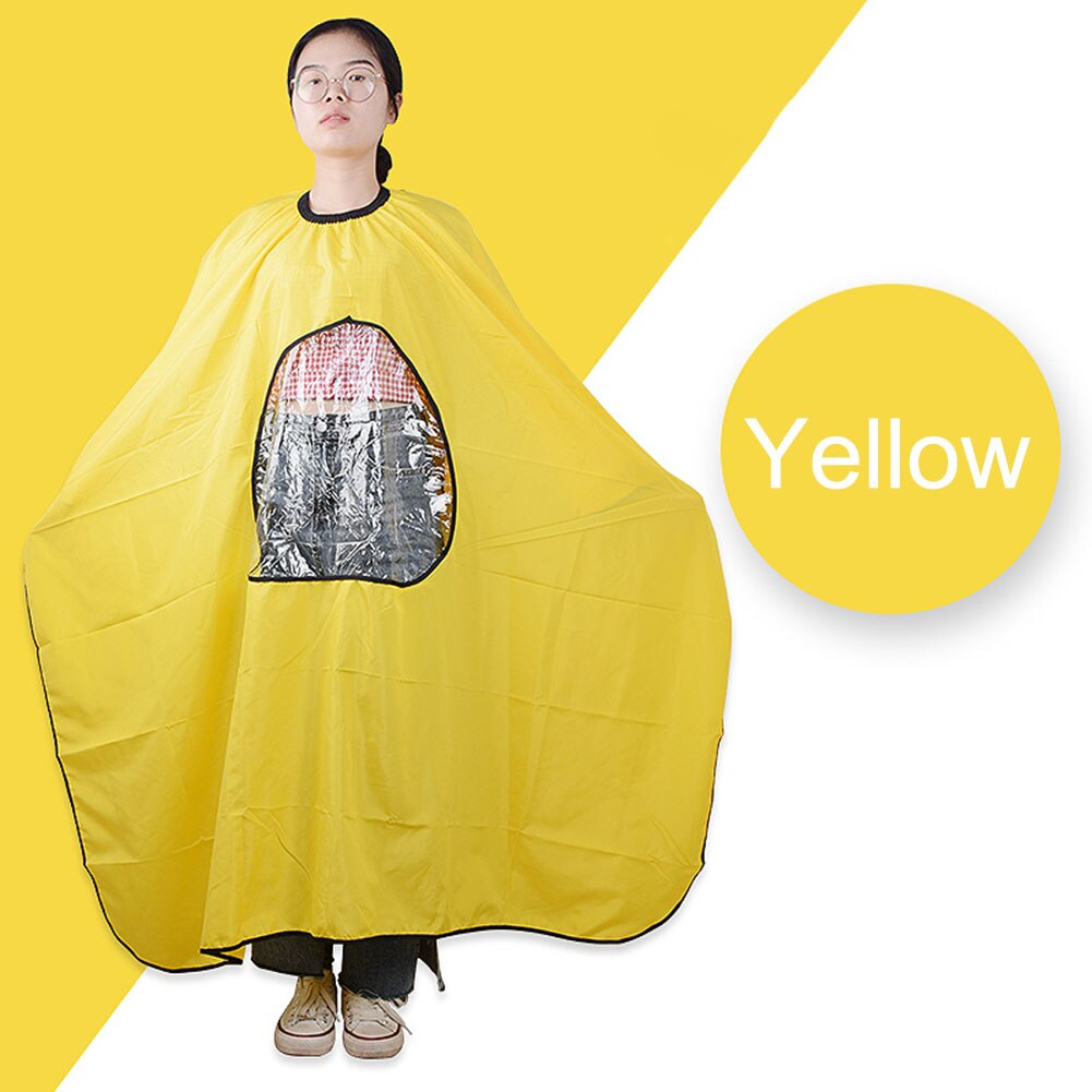 Hairdressing Cape Hair Salon Haircut Gown Cape with Visible Window Hair Dressing Wrap Apron Barber Shop Supplies: YELLOW