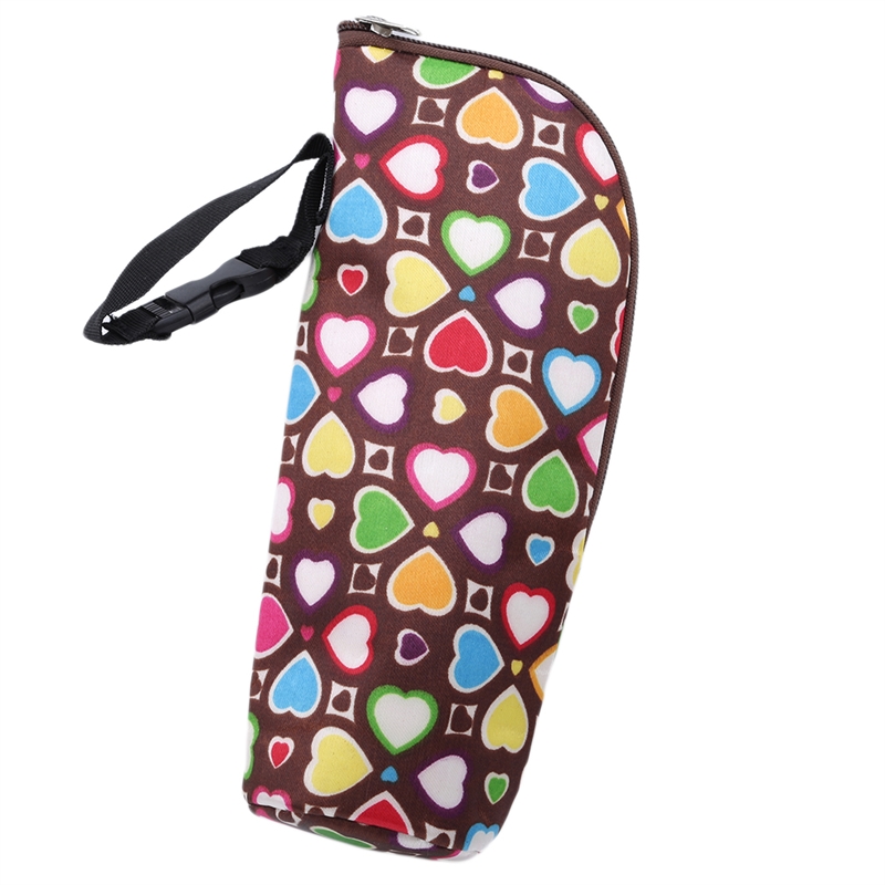 Termotaske baby fodring mælkeflaske mælkevarmer isolering taske baby flaske bolsa botella termica termos baby flaskeholder: Brunt hjerte