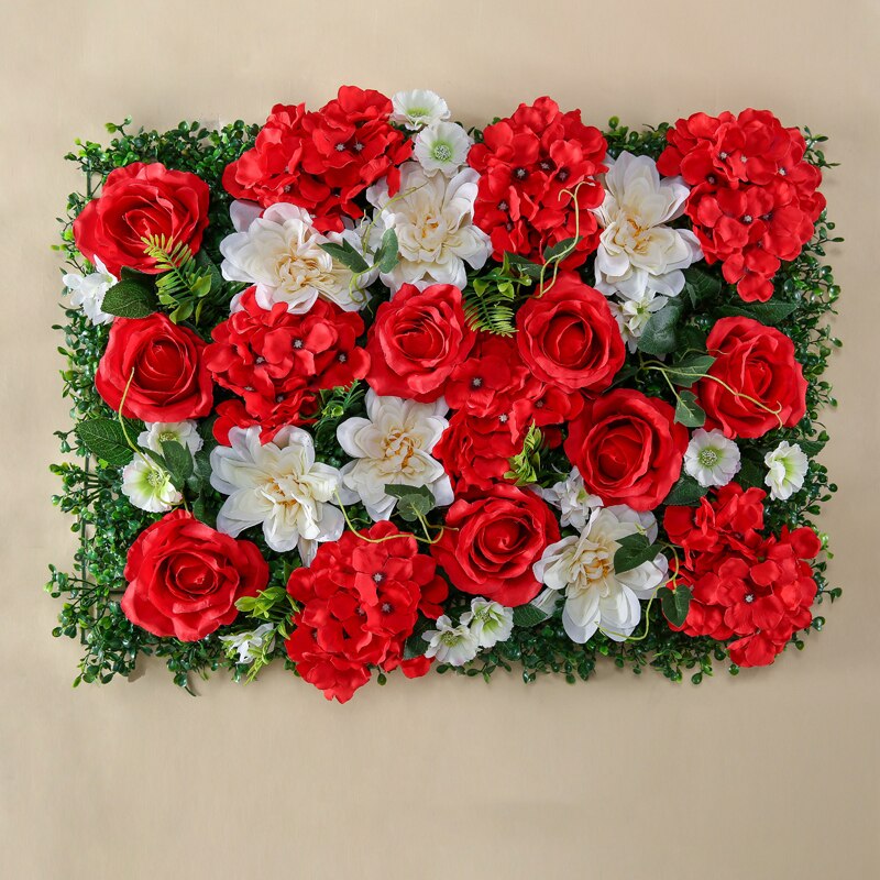 yumai 40*60 cm Roses Petal Artificial Flower Block Wedding Backdrop Wall Hanging Decoration Peony Head Tile Rose Flowers Panel: 16