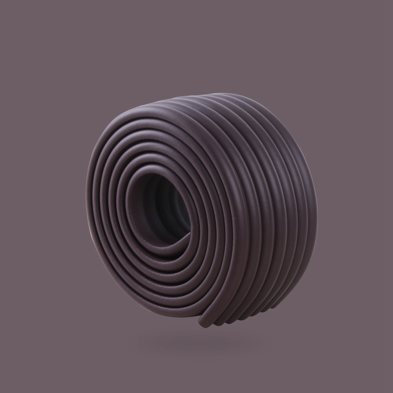 2M Desk Edge Guard Strip Self-Adhesive Door and Window Sealing Strip Baby Safety Table Corner Protection Anti-collision Strip: Brown