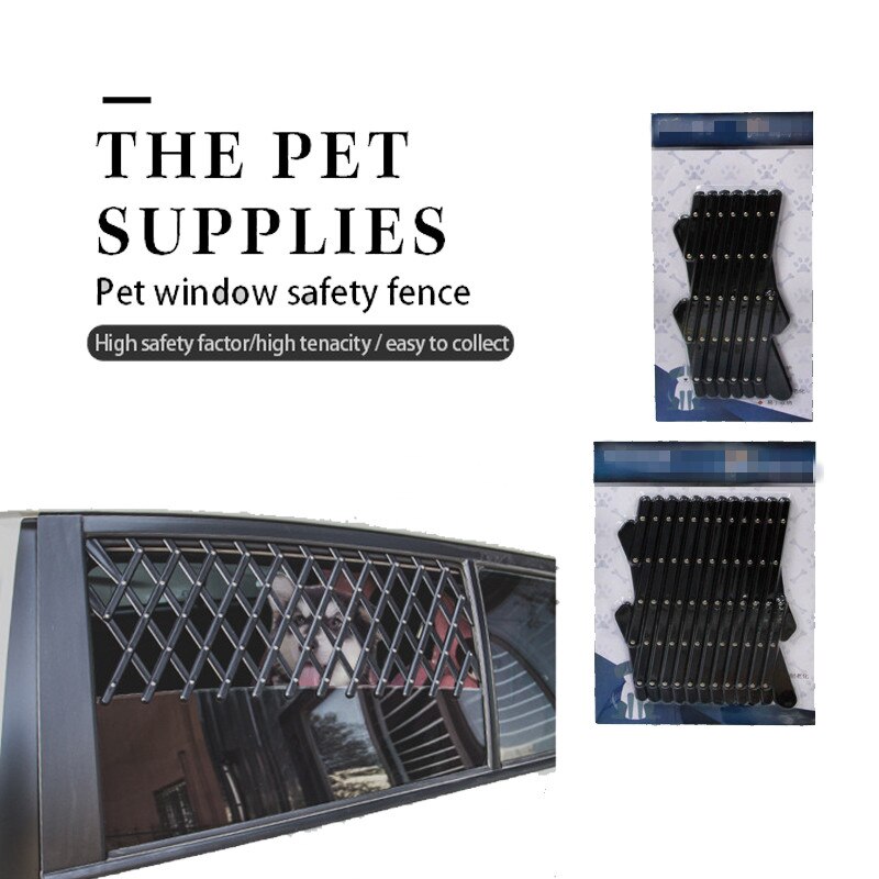 Valla telescópica con entramado de red de protección para ventana de coche con perro y gato, valla ajustable, valla de aislamiento para puerta de PP extensible portátil