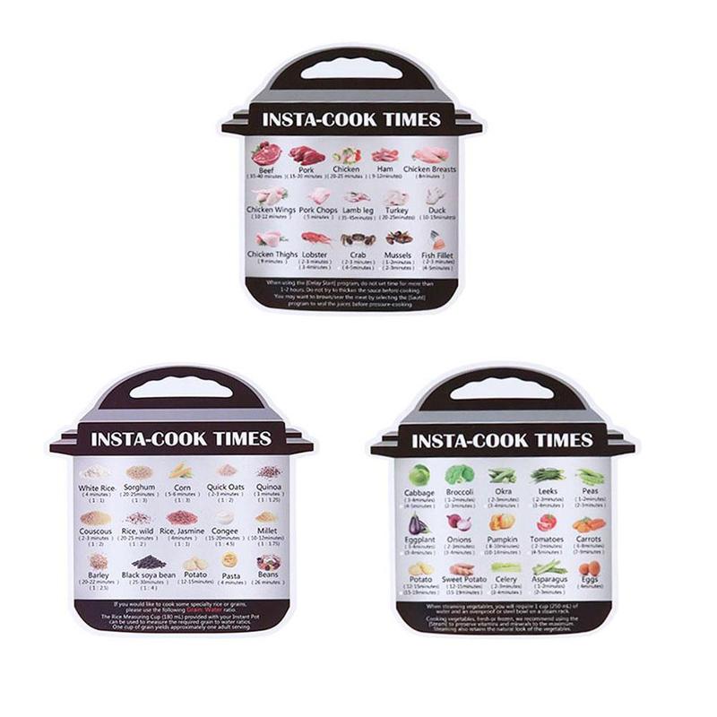 2/3/4 Stks/set Snelkookpan Koken Tijd Stickers Vouwen Decoratie Accessoires Magnetische Kachel Vel Cheat P4B3: 3 color suits