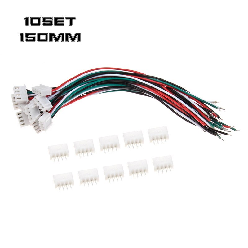 10 set mini mikro 2 stift 3 stift 4 stift jst xh kontakt 2.54mm med 24 awg ledningar kablar 150mm längd stift kontakter terminaler: 4 stift 24 awg