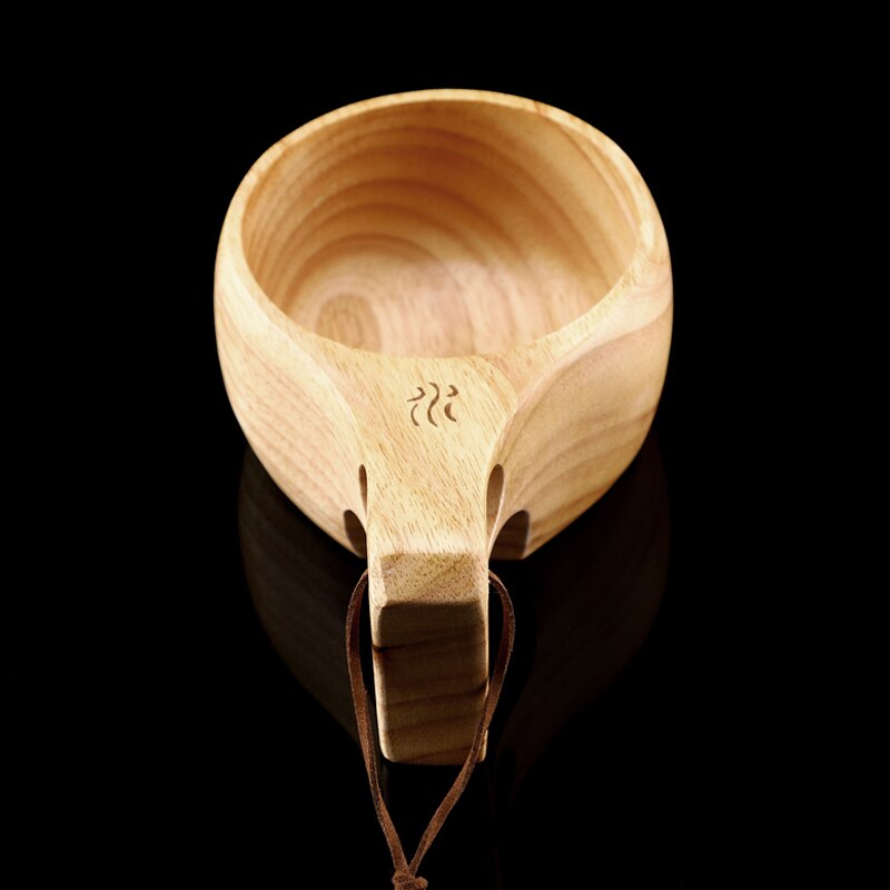 Fire Maple Ancest Bushcraft-taza de madera portátil para té y leche, vaso para beber al aire libre con orificios para acampar, tazas de madera de goma de 300ML: Water
