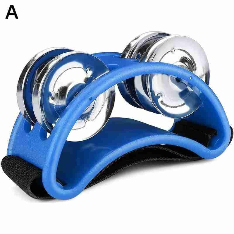 1 pièces hochet tambourin Cajon boîte tambour compagnon accessoire Percussion fournitures Instruments à main pied aide Jingle elliptique Y8I2: blue