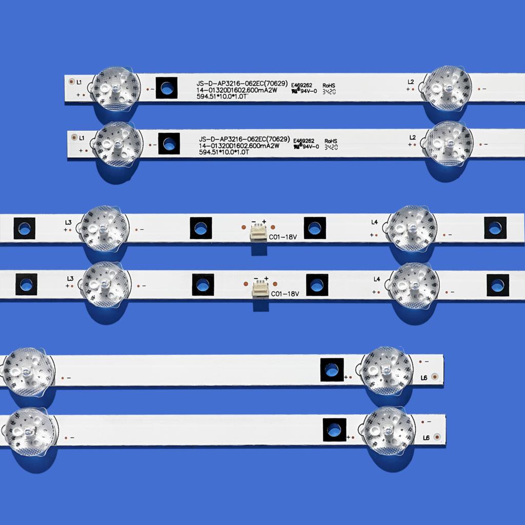 LED backlight strip 6 lamp for 32“T”V LY315-DH1 JS-D-AP3216-062EC HL-24320A28-070 HY-B320-03T3030B06 LMDS315D16C-31 43