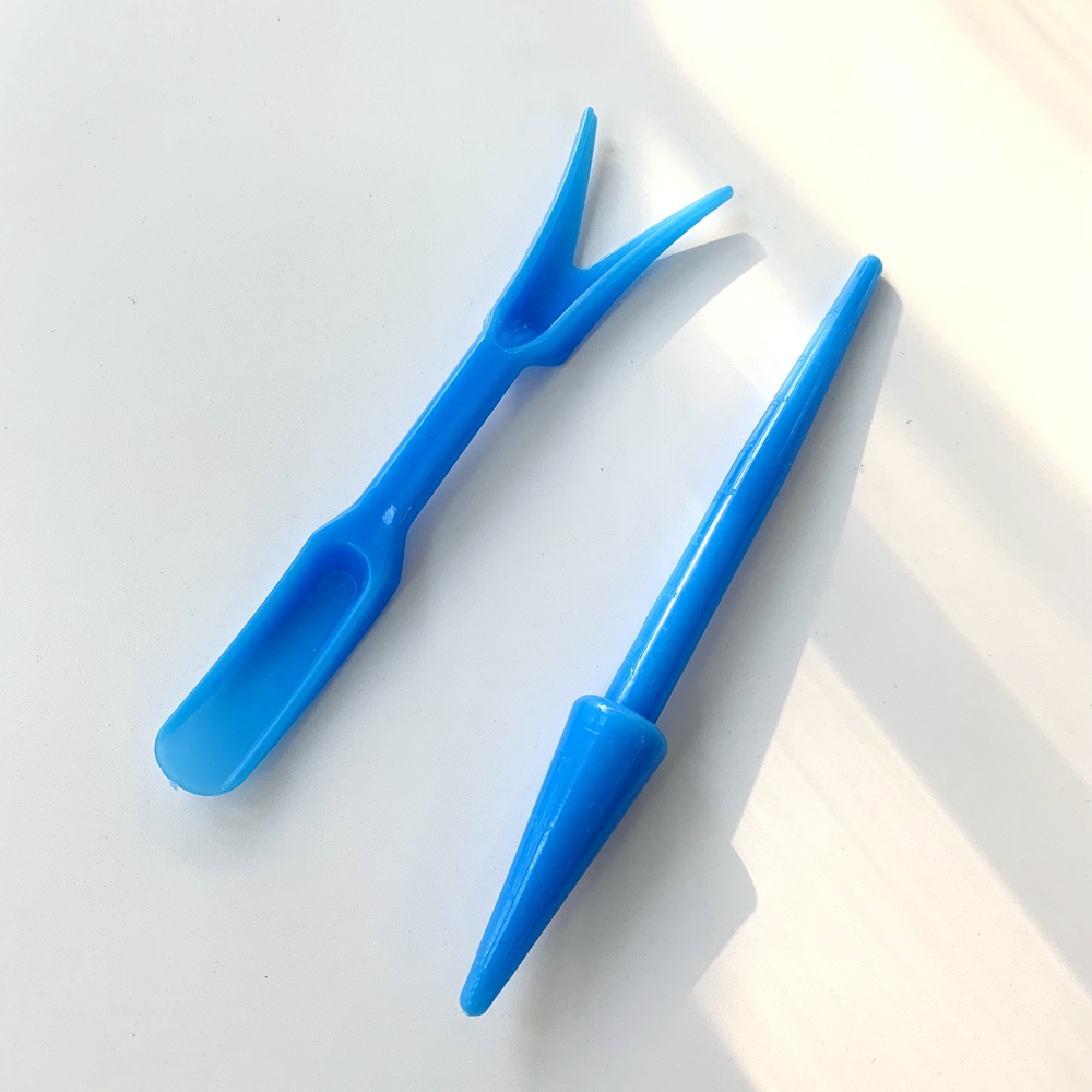 Seedling Transplanting Device Set Fairy Garden Accessory Succulent Plant Sapling Puller Cactus Pot Hole Puncher Moving Tools: Blue