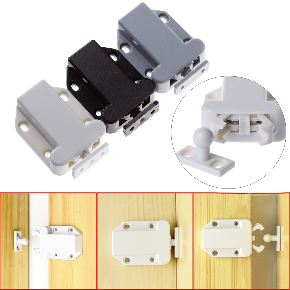 Cabinet Catches Door Lock Buckle With Screws Door Stop Closer Touch Lid Bin Clip Lock Furniture Hardware Damper Buffer Wardrobe