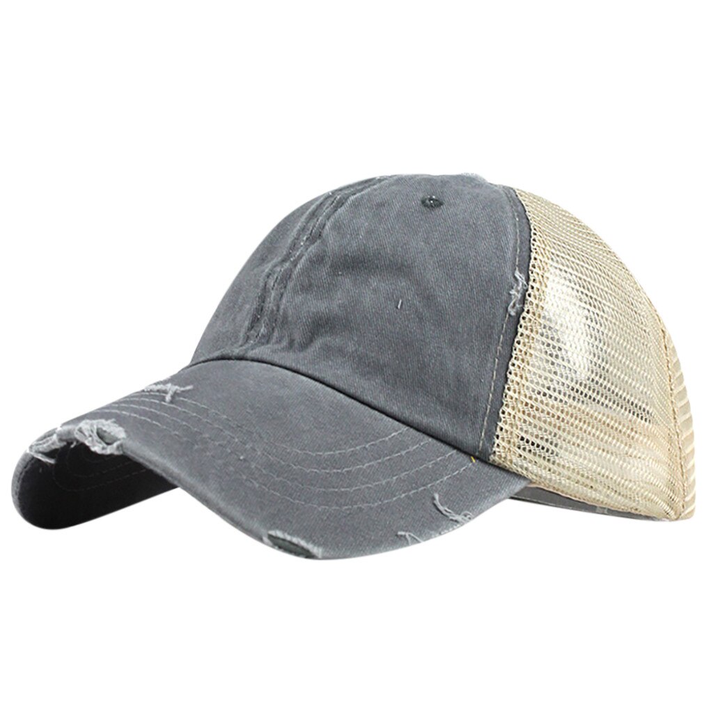 Coda di cavallo Disordinato Panini Camionista Pianura di moda Visiera del Berretto Da Baseball Del Cappello Unisex Cappello Outdoor Casual Estate Snapback Caps Бейсболка # YJ: Gray