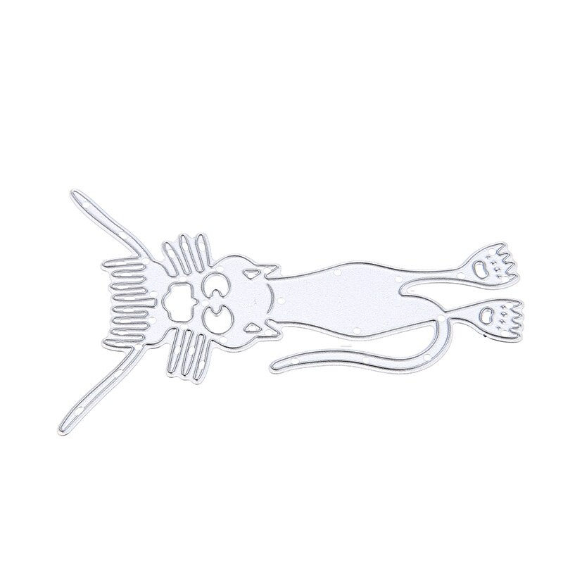 1pc 46*74mm Lovely Cat Metal Cutting Dies Cute Animal Stencils For DIY Scrapbooking Card Decorative Embossing
