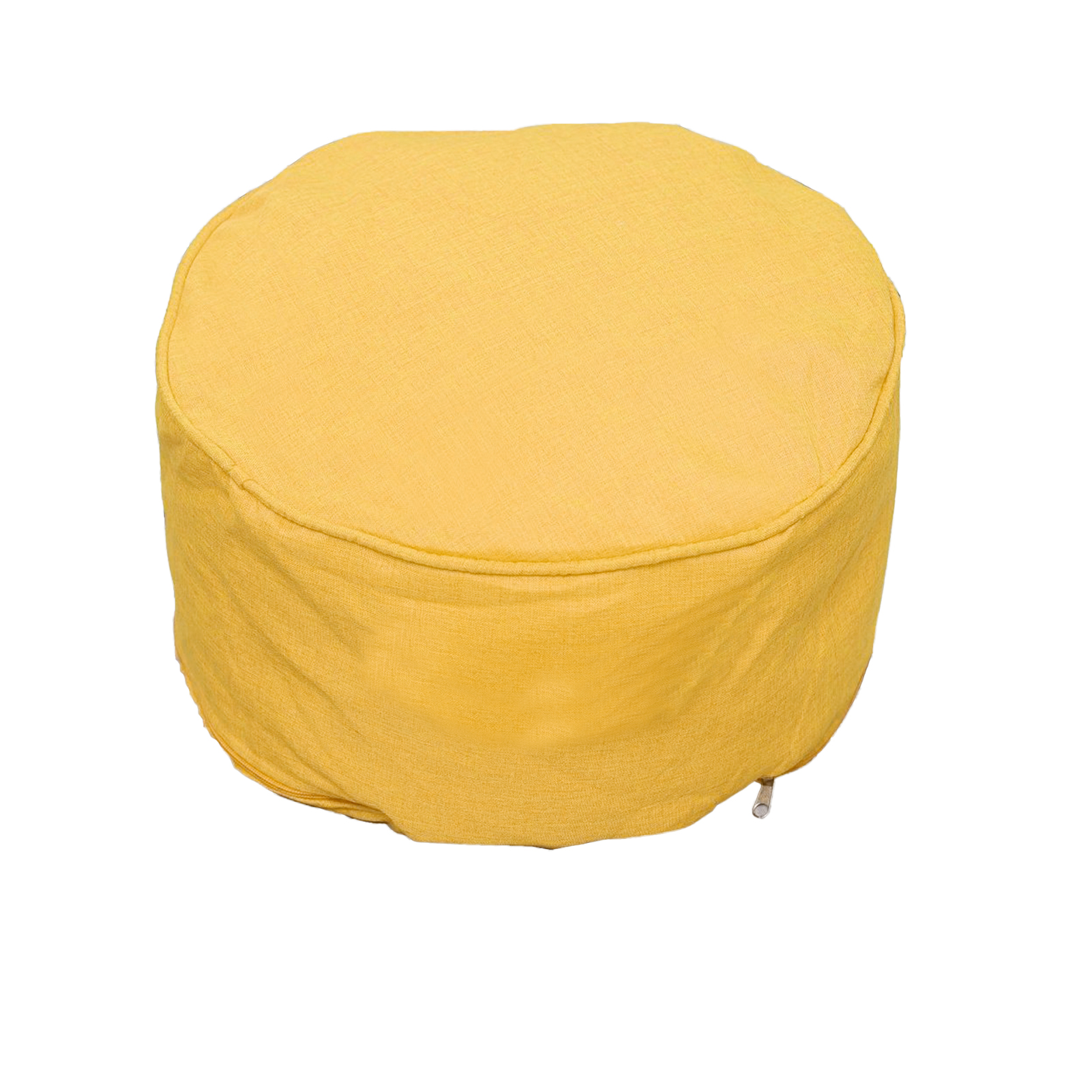 Solid Linen Pouffe Footstool Detachable Pull-Tab Shoe Changing Bean Bag Sofa Stool Round Ottoman Modern Living Room Home Decor