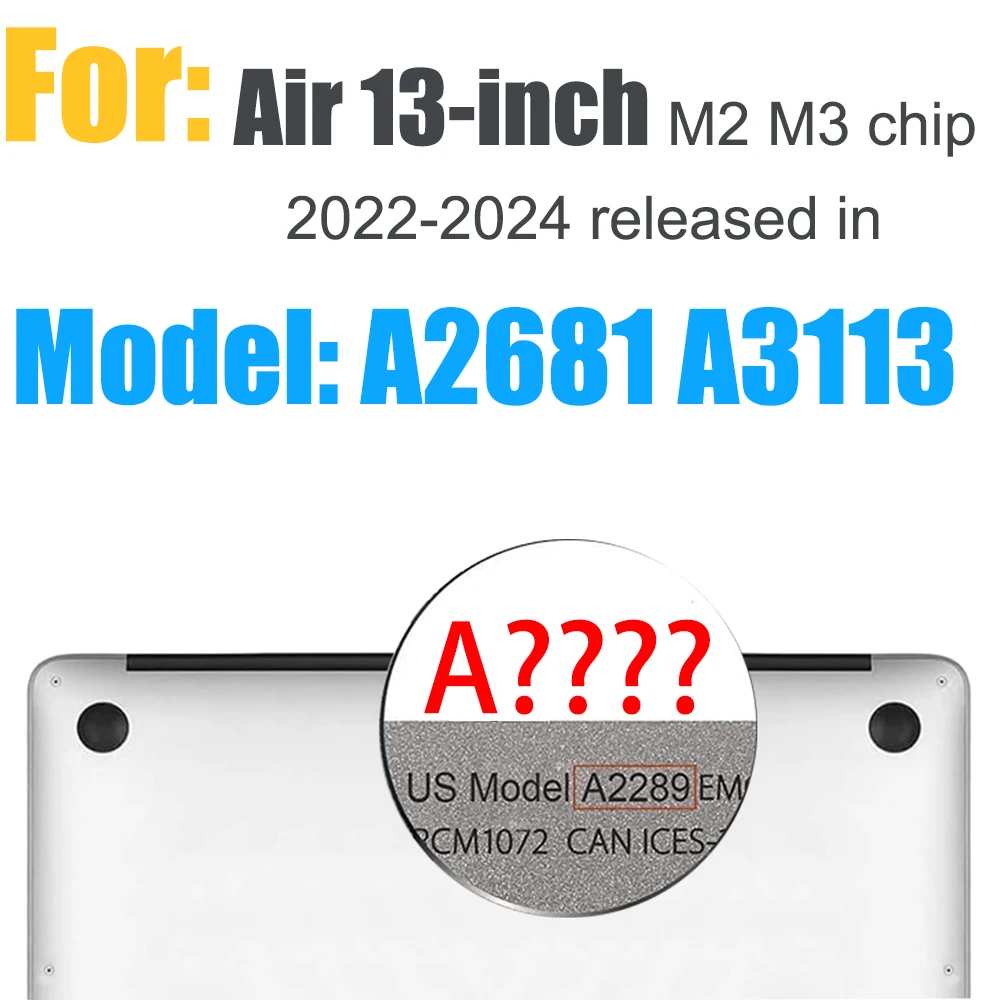 Kryształowe twarde etui do MacBook Pro Air13 14 15 16 cali Etui ochronne przezroczyste Model A2681 A3113A3114 A2941 A2991 A2442 A2337 A2338: Ciemnoniebieski
