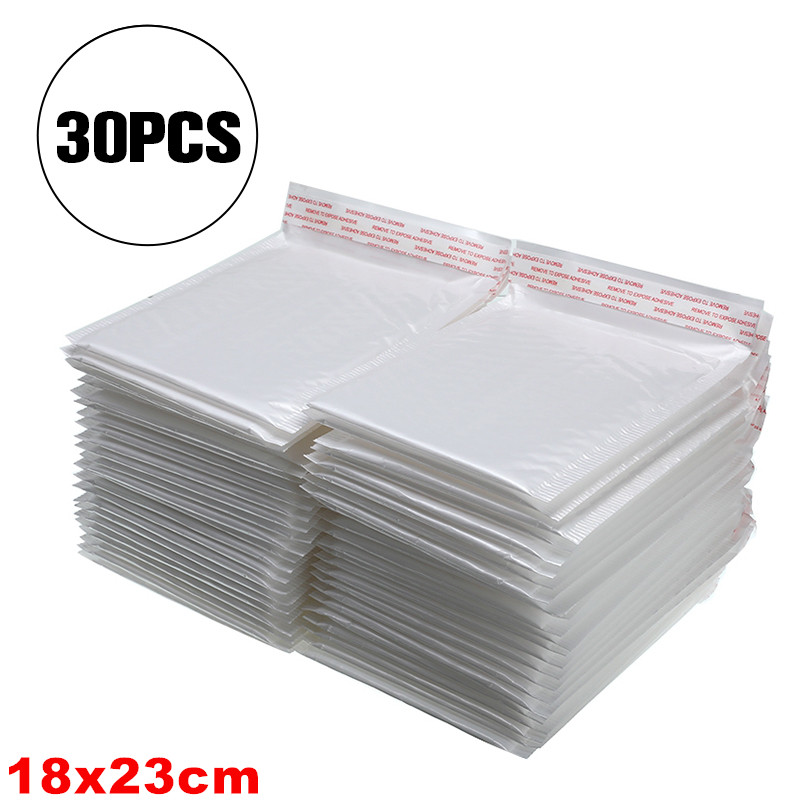 30 Stuks Van Verschillende Specificaties Wit Schuim Envelop Tas Mailers Enveloppen Met Bubble Zak Pakketten Tas: 18X23cm 30Pcs